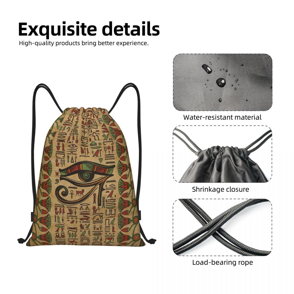 Borsa con coulisse occhio egiz - Women Bags Egypt recensione e prezzo