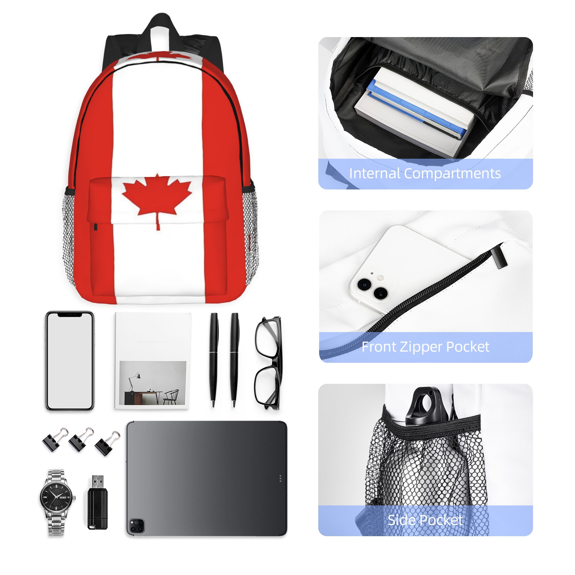 Zaino con bandiera del Canada, - Women Bags Canada Sale recensione e prezzo
